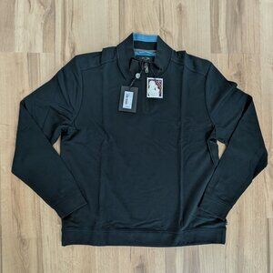 NWT Ted Baker London Black Funnel Neck Zip Jacket Sweater XXL